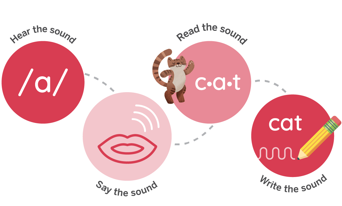 An infographic showing the steps to pronounce