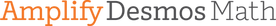 Logo of amplify desmos math, featuring the names "amplify" and "desmos math" in stylized black and orange font, designed to reduce math anxiety.