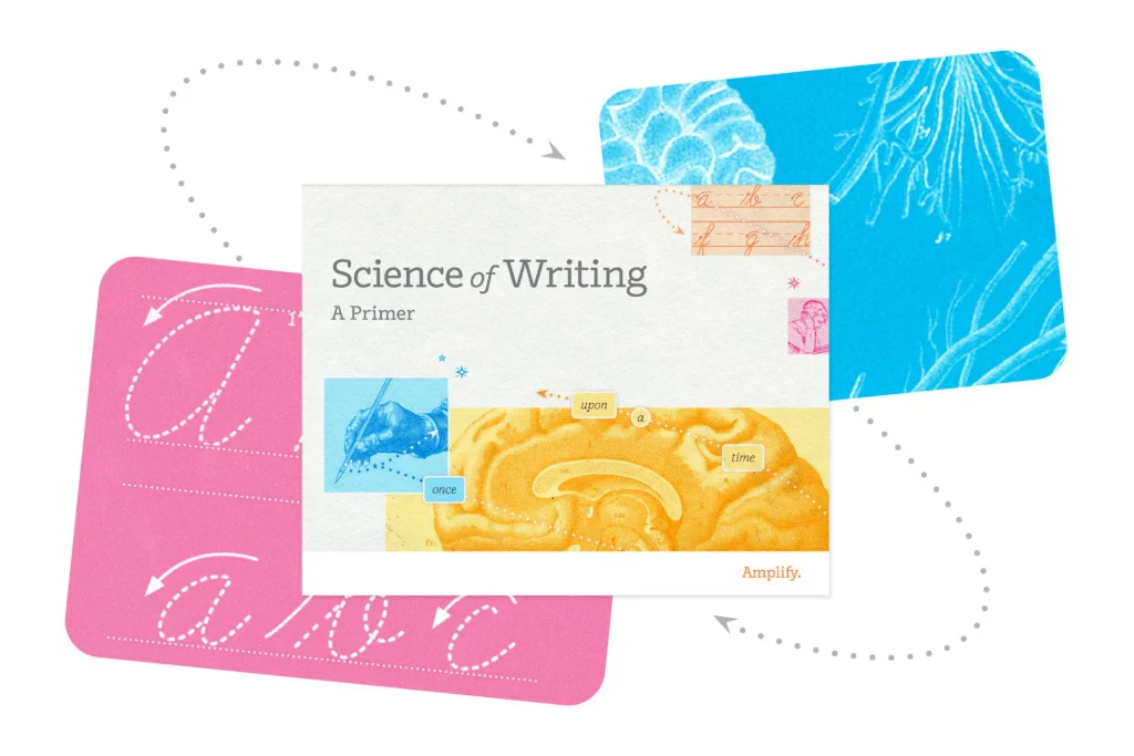 Book cover titled "Science of Writing: A Primer," with colorful scientific and handwriting illustrations in the background.