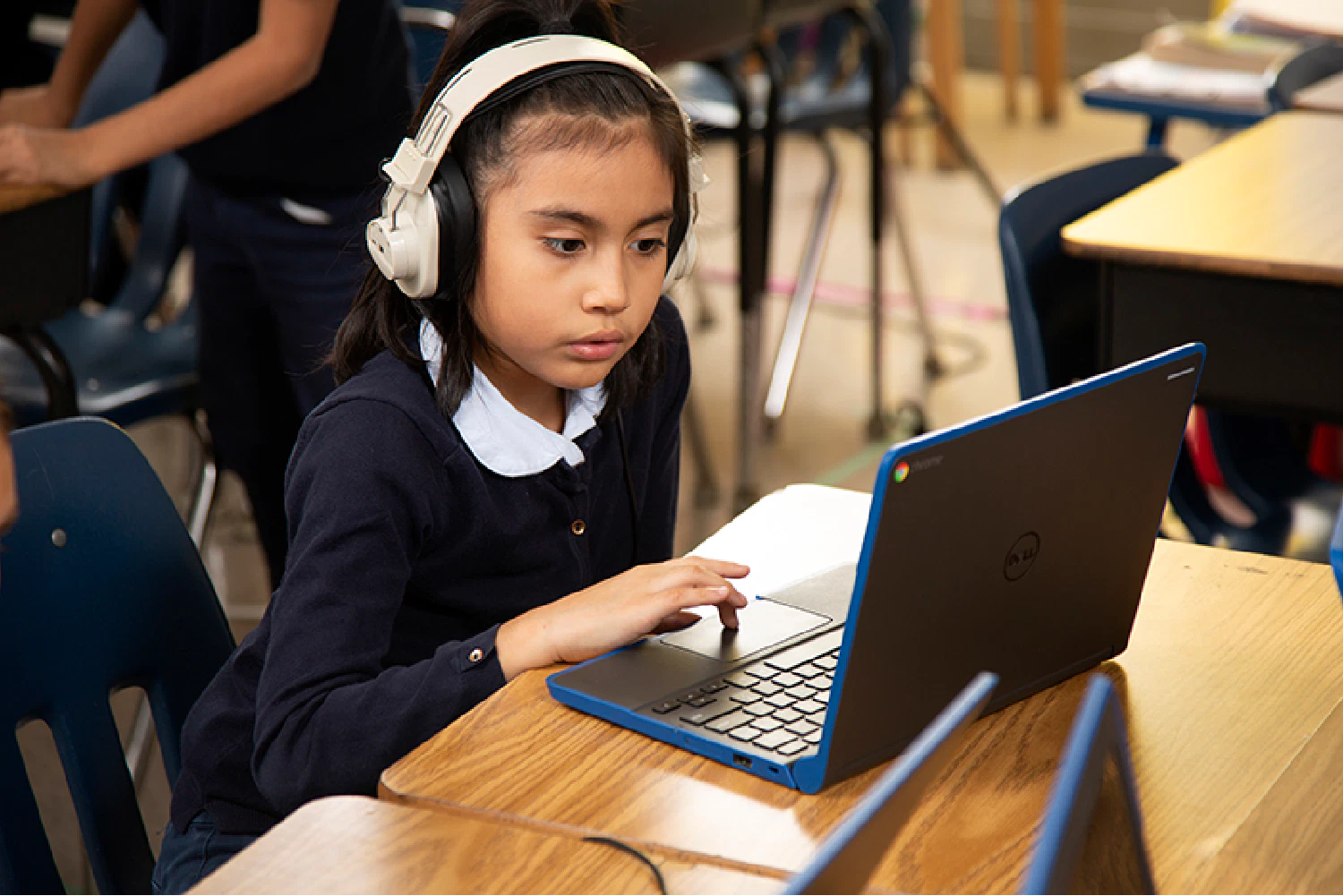 Student working on laptop