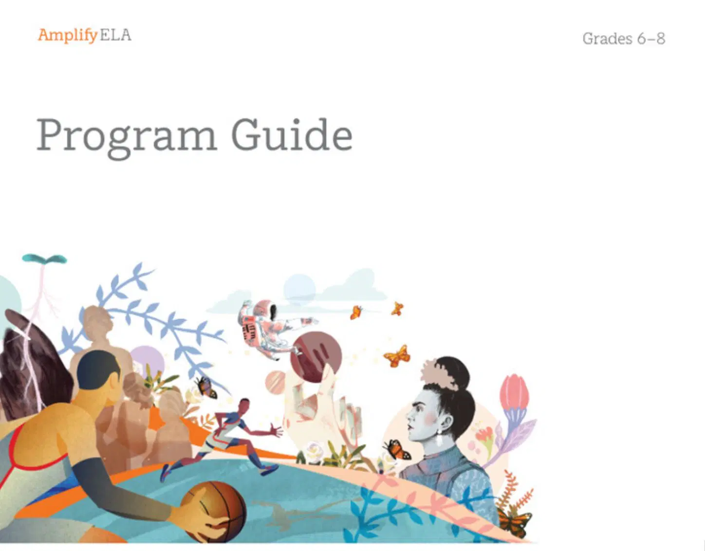 Illustration featuring diverse characters and elements, including a large female profile with flowing hair made of butterflies, various fantastical creatures, and people in different activities.