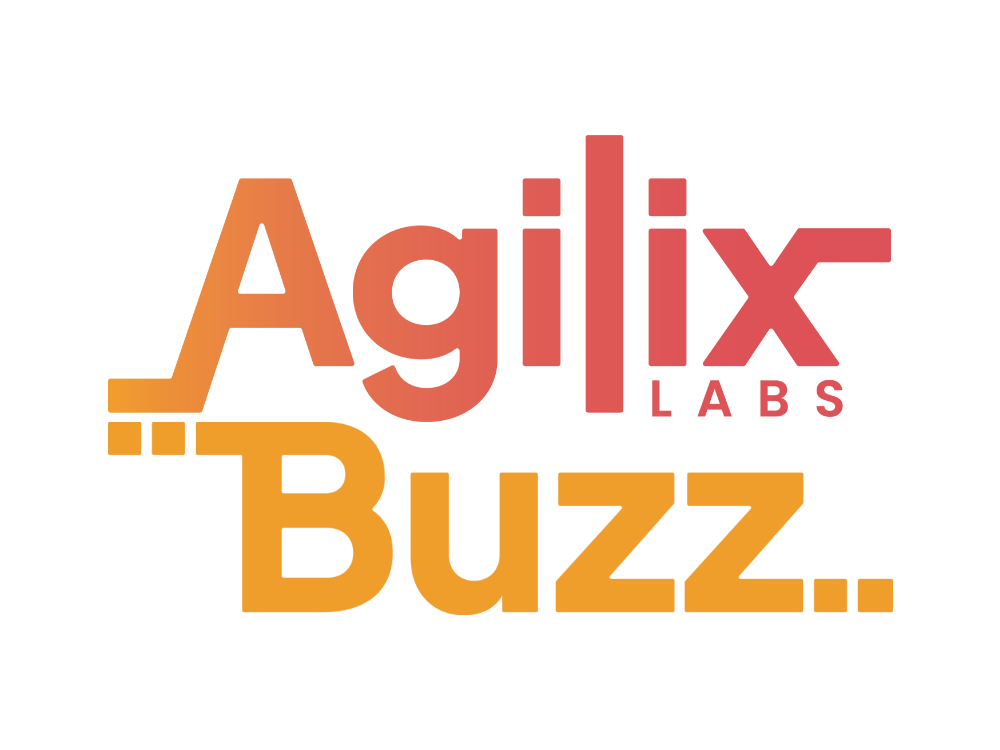 Logo of Agilix Labs Buzz featuring the words "Agilix Labs" in pinkish-red and "Buzz" in orange, with a stylized text design.
