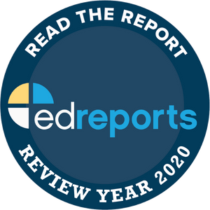 A circular badge reads "Read the Report, edreports, Review Year 2020" with a blue background and geometric logo.