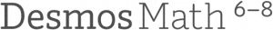 Text logo reading "Desmos Math 6–8" with a superscript style for the numbers 6 and 8.